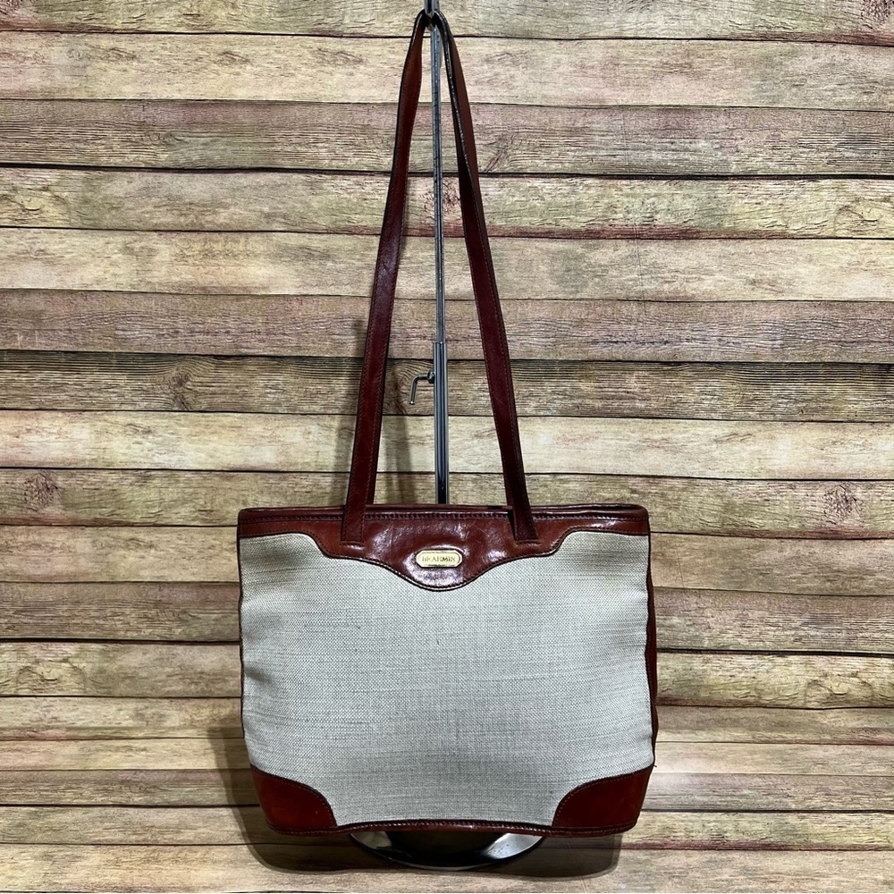 Brahmin Brown Canvas Shoulder Bag
